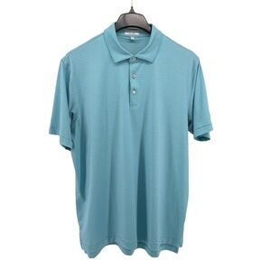 Peter Millar Polo Shirt Mens Large Pre-Owned Blue Summer Comfort Short Sleeve